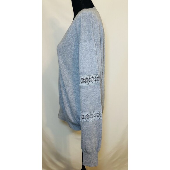 *RARE* See By Chloe Lacy Knit V-Neck Dapple Gray Sweater Women's LARGE‎ - Picture 3 of 14